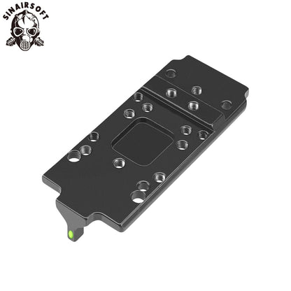 Taktika RMR Ruĝpunktovidilo Plata Bazo Kun Ruĝa Verda Fibra Optiko por Glock