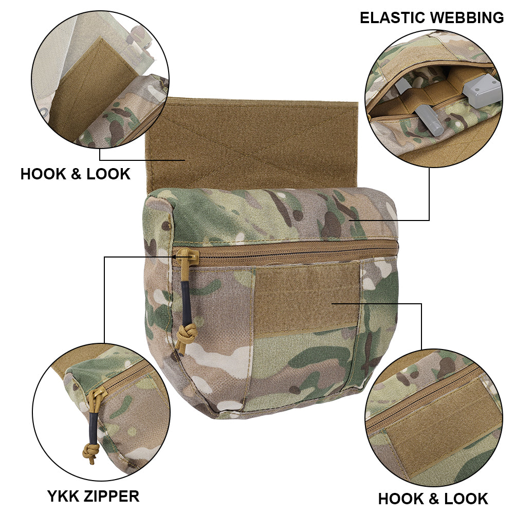 SINAIRSOFT Tactical Molle Chest Rig Drop Dump Pouch Bag For CRM CRX D3 Vest