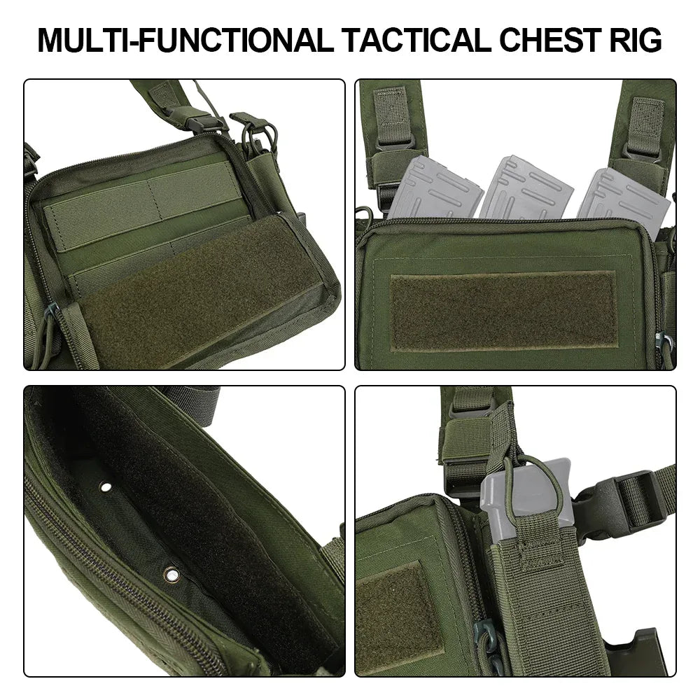 سترة تكتيكية للصدر من SINAIRSOFT، طقم حمالات CRM، حامل ذخيرة M4 5.56 مسطح الظهر