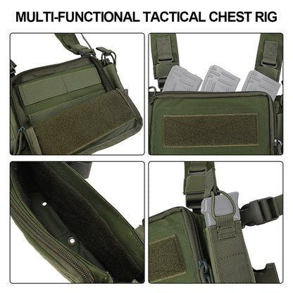 SINAIRSOFT Tactical Chest Rig Vest CRM Harness M4 5.56 Magazine Insert Flatback