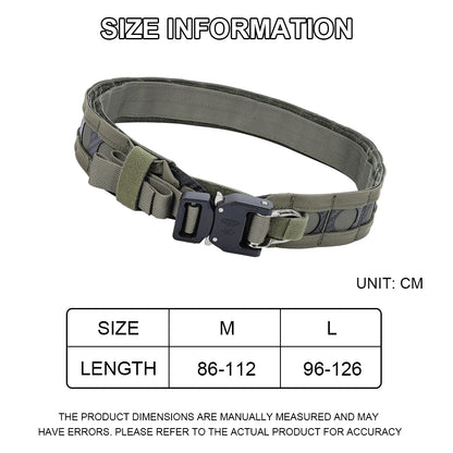 SINAIRSOFT Tactical Bison Belt MOLLE Quick Release D-Ring Buckle Belt