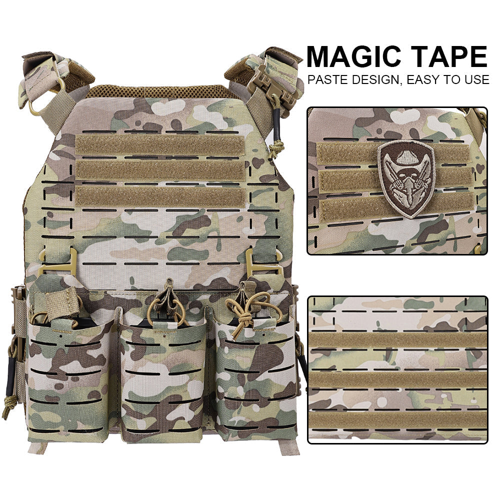 SINAIRSOFT Tactical Vest With Quick Release Laser Cut Triple Magazine