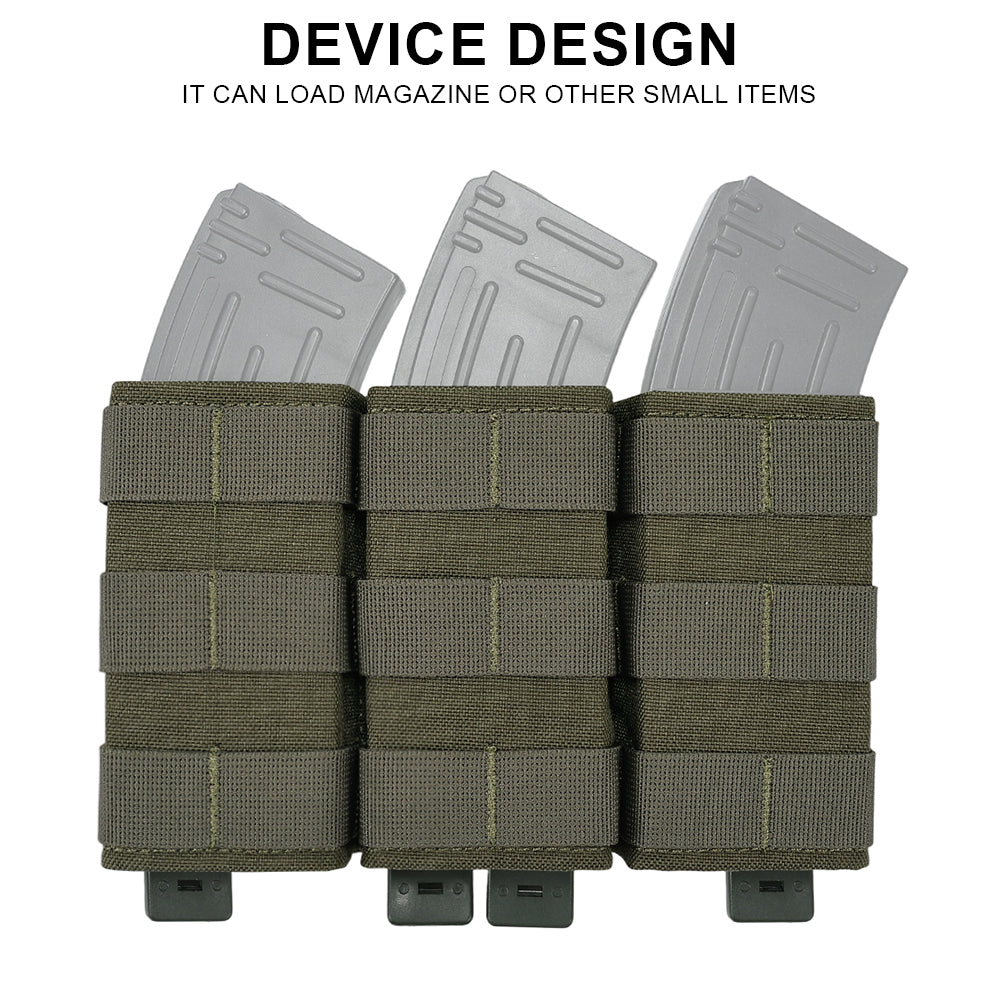SINAIRSOFT  Tactical Triple 5.56 Magazine Pouch w/ Insert Open Top Molle Rifle Mag Holder