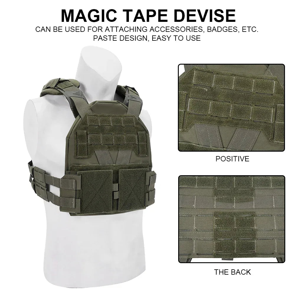 SINAIRSOFT KZ Plate Carrier سترة تكتيكية سريعة التحرير منخفضة الارتفاع بنظام مولي