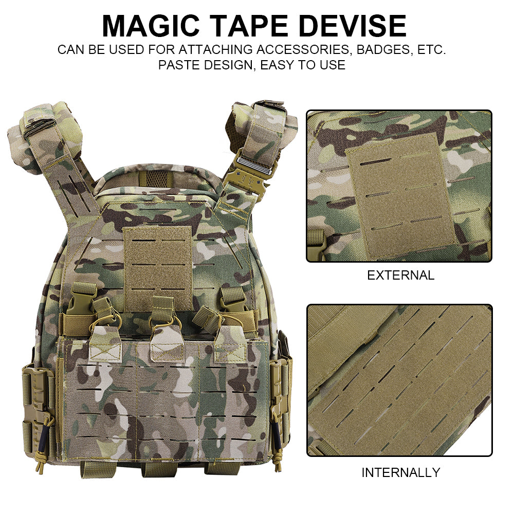 SINAIRSOFT Tactical Vest Adjustable CS Plate Carried Vest Quick Release laser cut