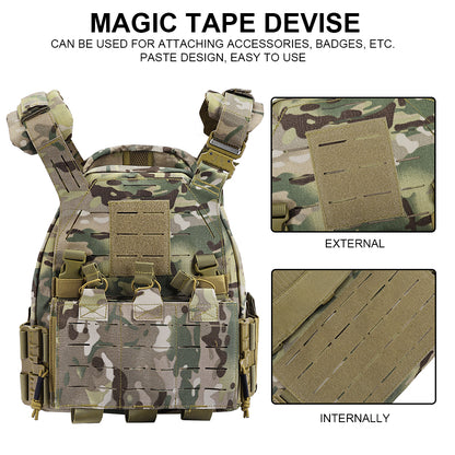 SINAIRSOFT Tactical Vest Adjustable CS Plate Carried Vest Quick Release laser cut