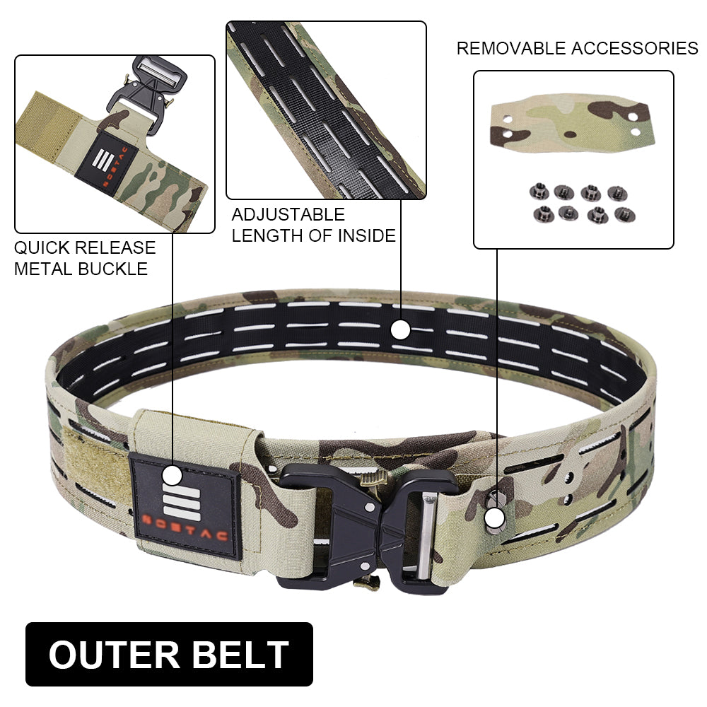 SINAIRSOFT Tactical Quick Release Combat Belt Metal Buckle Laser