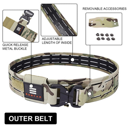 SINAIRSOFT Tactical Quick Release Combat Belt Metal Buckle Laser