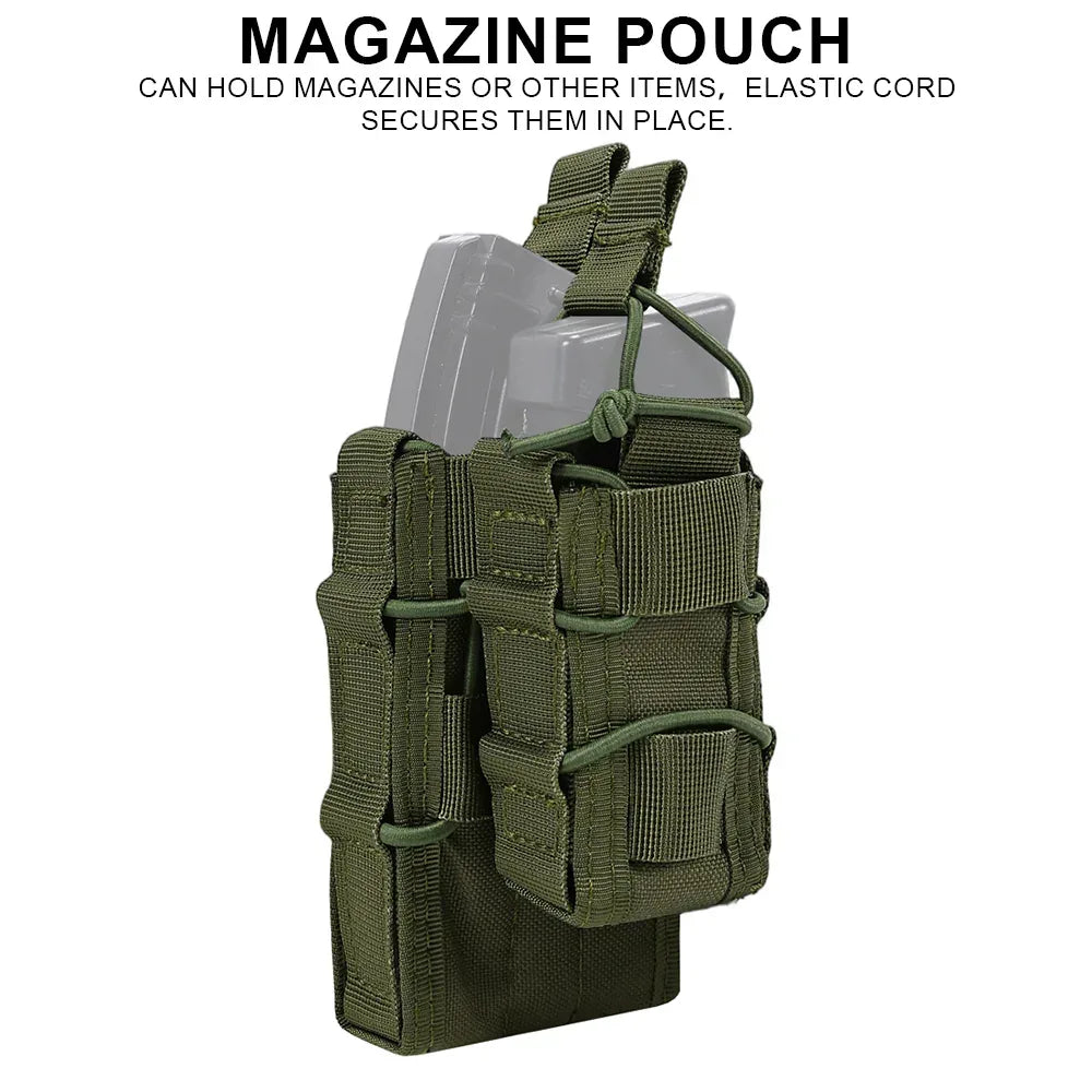 SINAIRSOFT Molle 5.56 7.62 حافظة مجلة فردية مزدوجة حقيبة خصر لحقائب السترة
