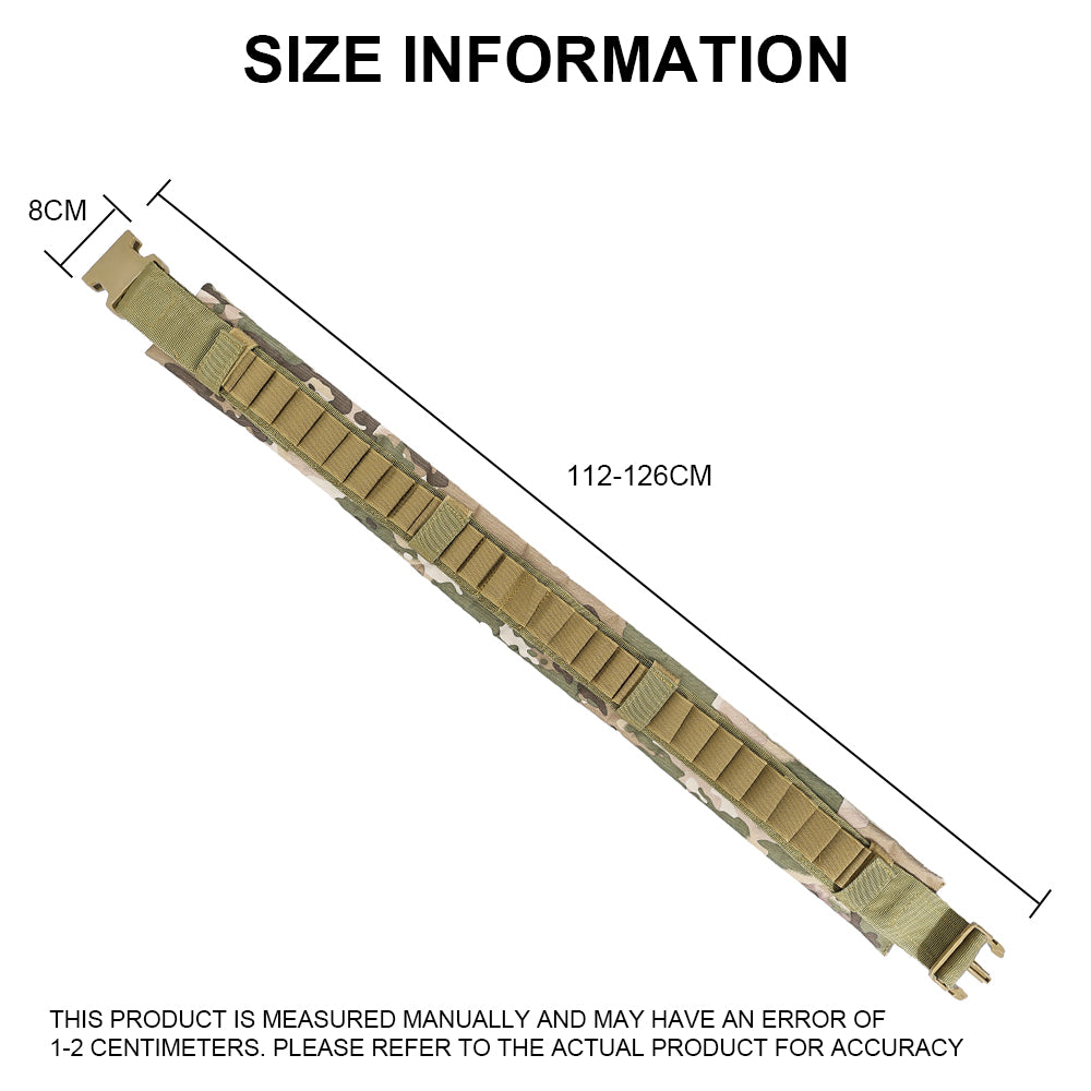 SINAIRSOFT Tactical 12/20GA Caliber Belt Outdoor Adjustable Soft Waterproof Nylon Belt
