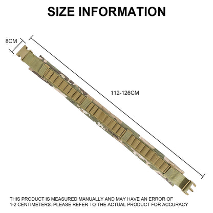 SINAIRSOFT Tactical 12/20GA Caliber Belt Outdoor Adjustable Soft Waterproof Nylon Belt