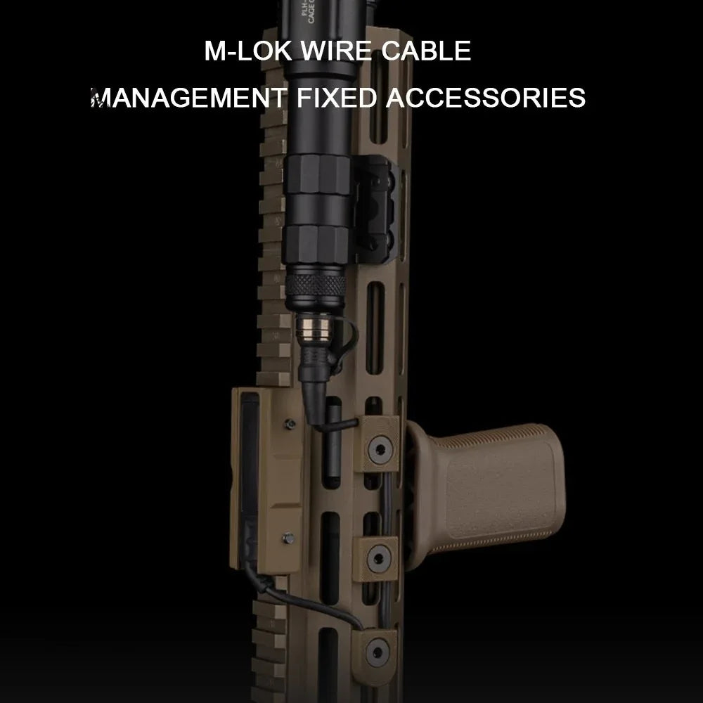 مشبك كابل تكتيكي من SINAIRSOFT M-LOK، نظام توجيه الأسلاك، غطاء سكة بيكاتيني لذيل مصباح يدوي