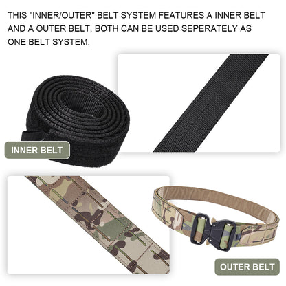 SINAIRSOFT Tactical Quick Release Metal Buckle 2 Inch Combat Belt