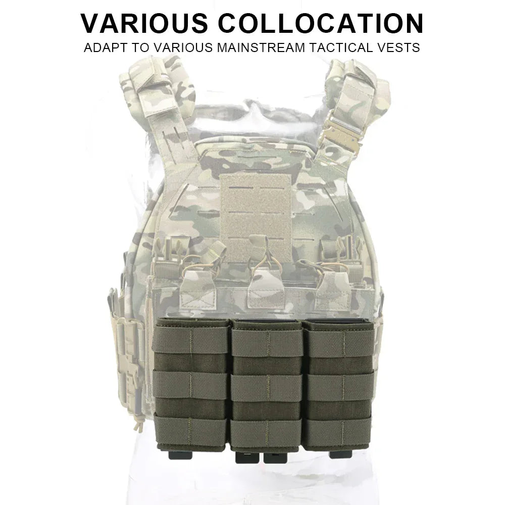حقيبة مجلات تكتيكية ثلاثية 5.56 من SINAIRSOFT مع حامل مجلات بندقية مفتوح من الأعلى بنظام مولي