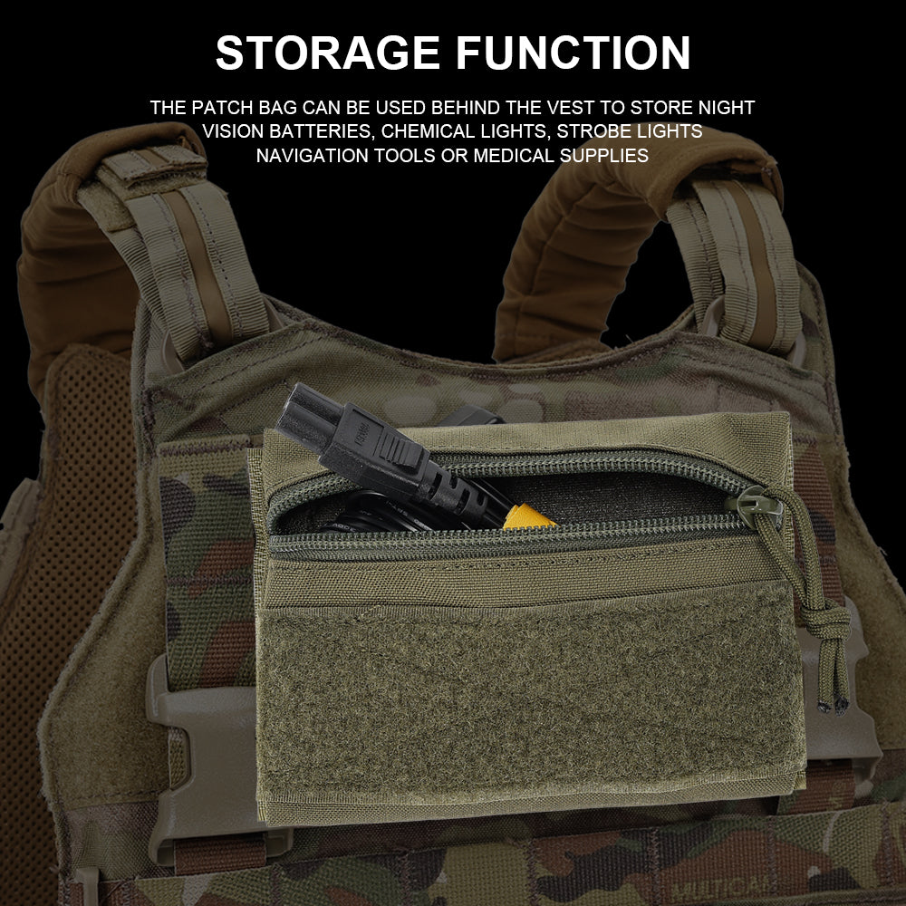 SINAIRSOFT Tactical Micro Flat Zipper Pouch Portable Storage Bag