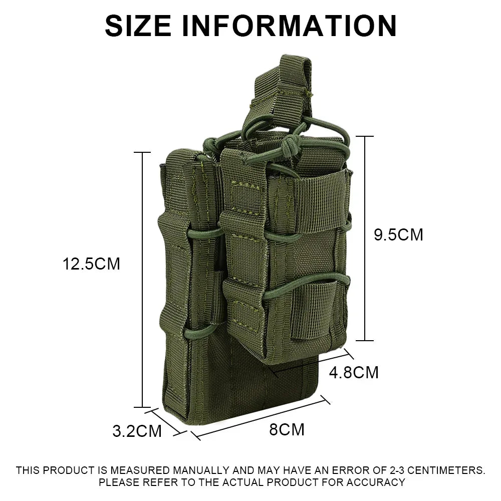 SINAIRSOFT Molle 5.56 7.62 حافظة مجلة فردية مزدوجة حقيبة خصر لحقائب السترة