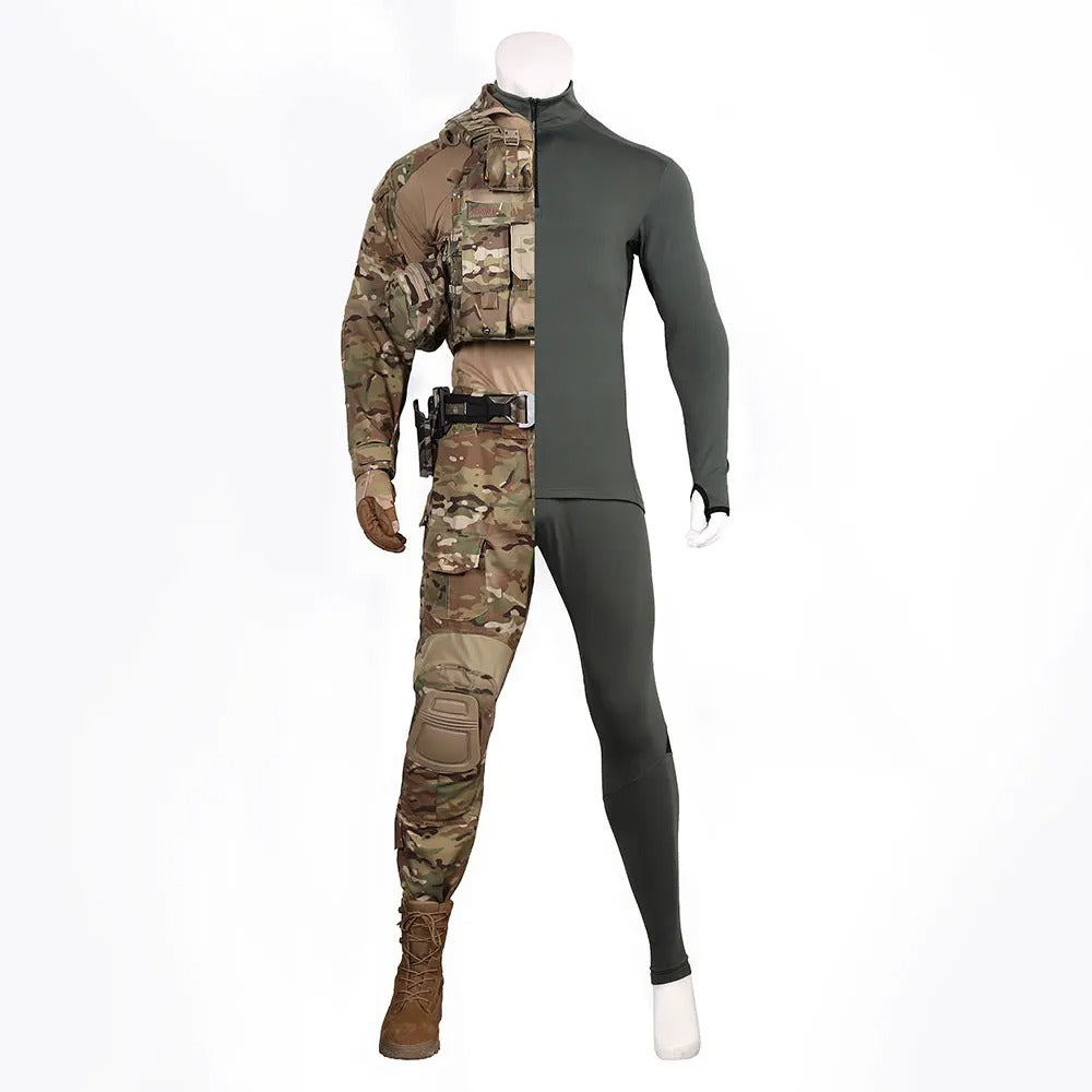 EMERSONGEAR Zippered Breathable Warm Suit Warmth Shirts Pants Sets Underwear Thermal