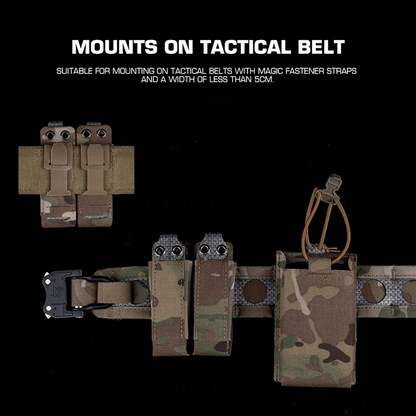 SINAIRSOFT Tactical Left Right MOLLE Magic Fastener Strap Mag Pouch Diagonal Belt