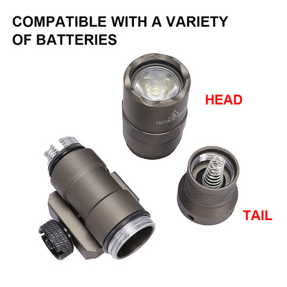 SINAIRSOFT Tactical 400 Lumens LED Flashlight Scout Lights Lamp Airsoft Rail Mount