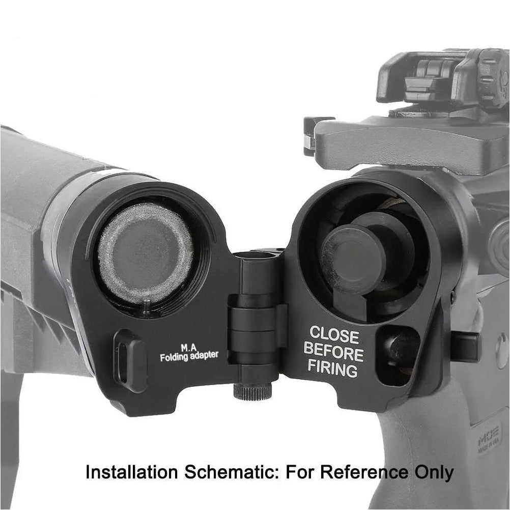 SINAIRSOFT Tactical AR Black Folding Stock Adapter
