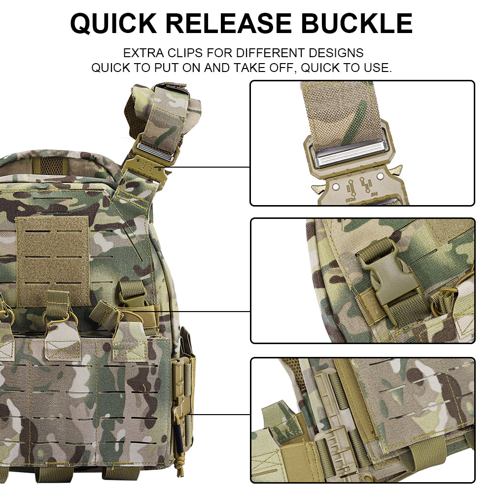 SINAIRSOFT Tactical Vest Adjustable CS Plate Carried Vest Quick Release laser cut