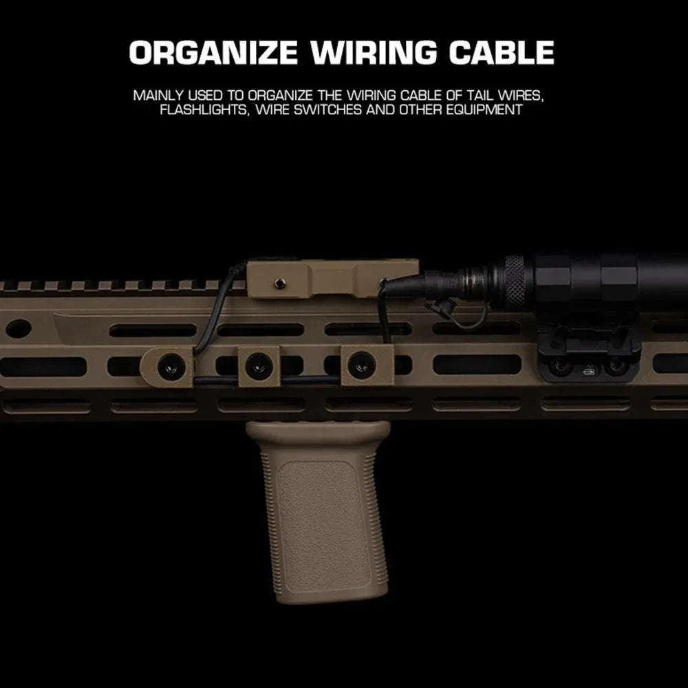 مشبك كابل تكتيكي من SINAIRSOFT M-LOK، نظام توجيه الأسلاك، غطاء سكة بيكاتيني لذيل مصباح يدوي