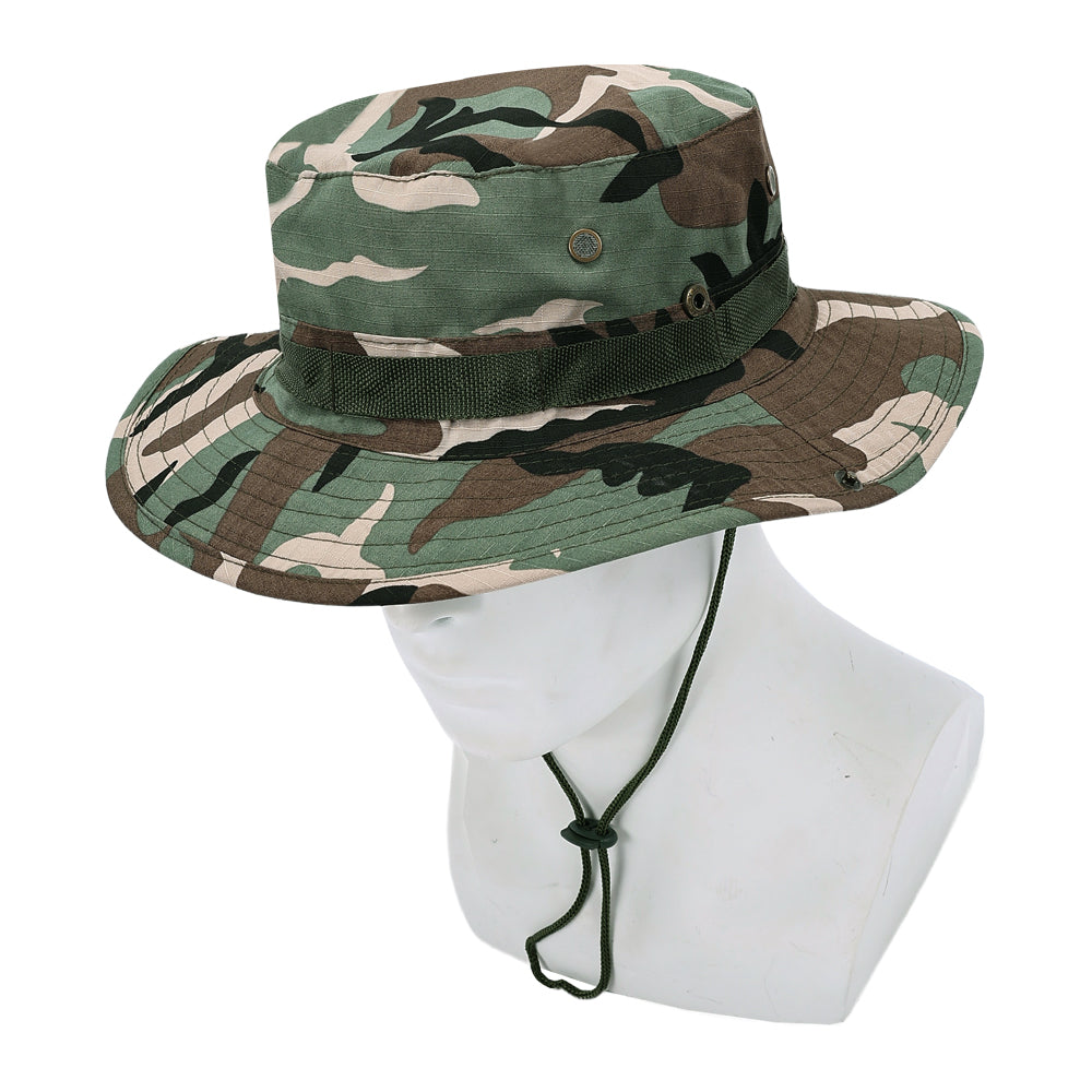 SINAIRSOFT Tactical Boonie Hat Camo Bucket Wide Brim Sun Fishing Bush Booney Cap