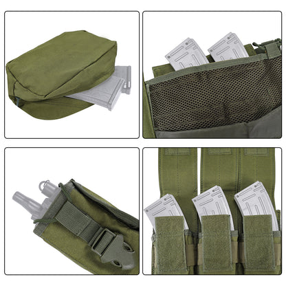 SINAIRSOFT Tactical Vest Plate Carrier Molle Airsoft Combat Assault Gear w/ Pouch
