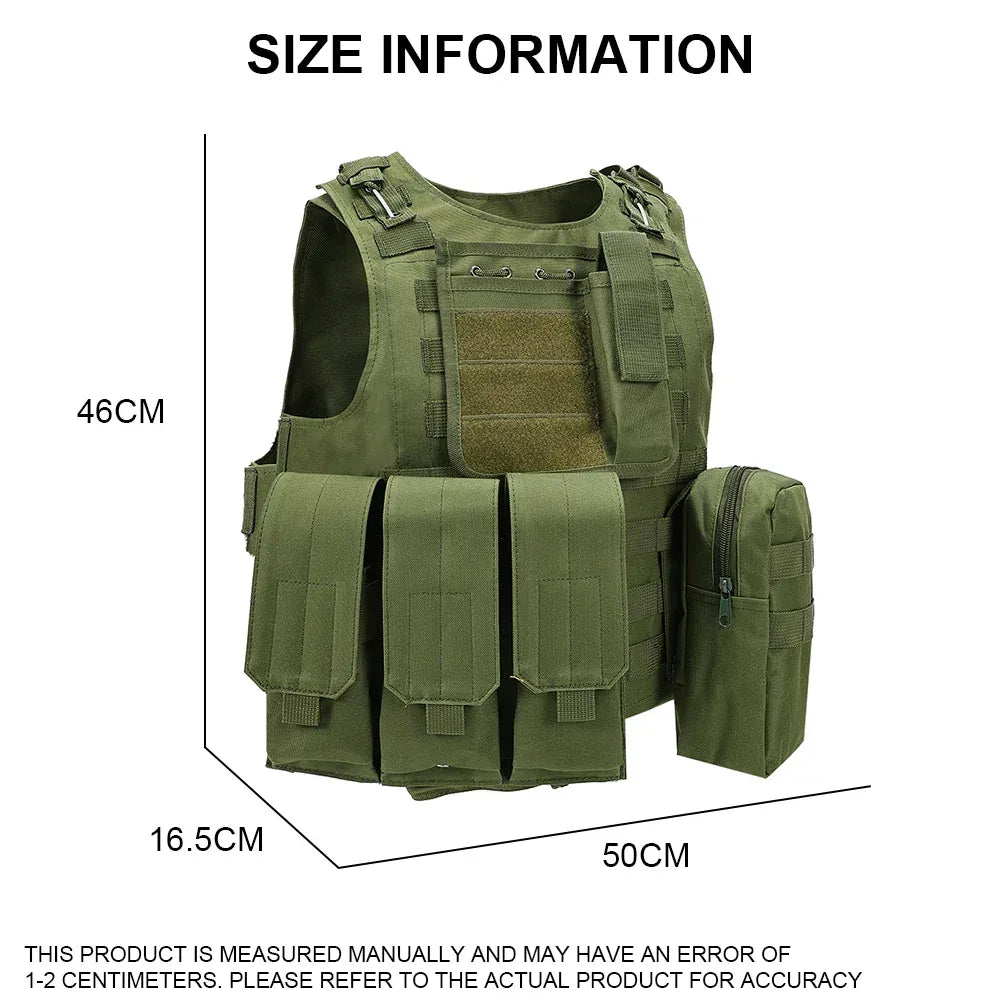 سترة SINAIRSOFT التكتيكية القتالية نظام Molle للقتال وحمل الألواح للعبة كرات الطلاء
