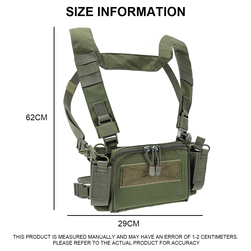 SINAIRSOFT Tactical Chest Rig Vest CRM Harness M4 5.56 Magazine Insert Flatback