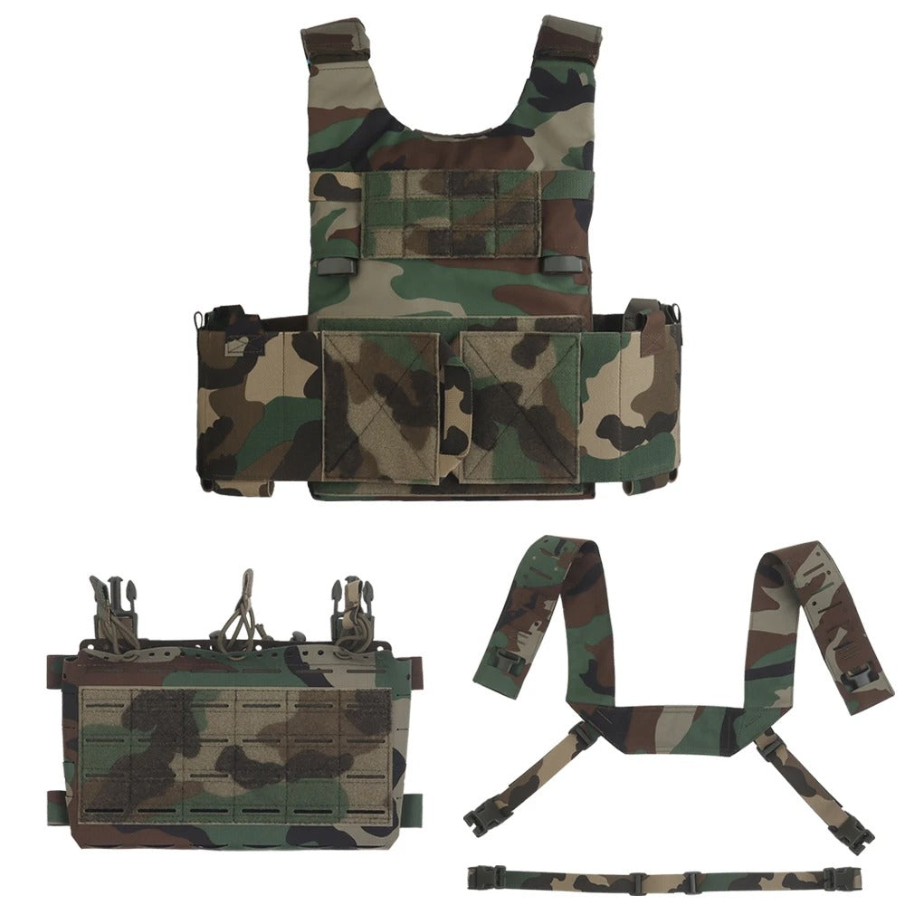 SINAIRSOFT Tactical SS Style LV119 Plate Carrier Set 2in1 Fast Switchable Chest Rig