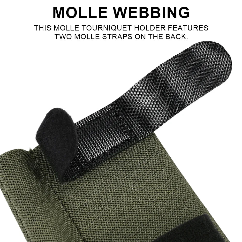 SINAIRSOFT Tactical Tournique Holder TQ Pouch Elastic Band Hook&Loop Belt Tournique bag