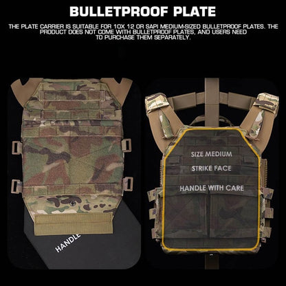 SINAIRSOFT Tactical Molle Zip-on Panel Plate Carrier Vest AVS JPC 2.0 Zip Pack Pouch Bag