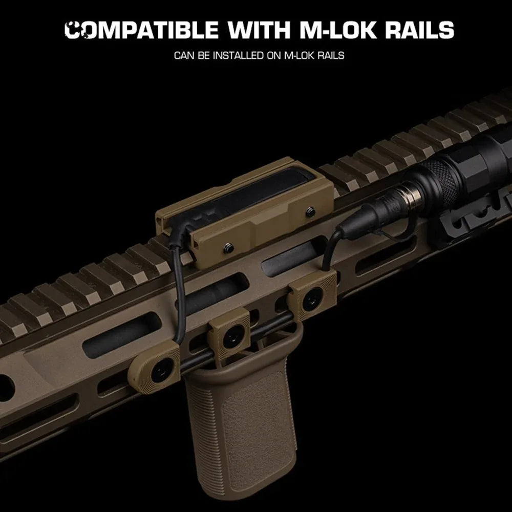 مشبك كابل تكتيكي من SINAIRSOFT M-LOK، نظام توجيه الأسلاك، غطاء سكة بيكاتيني لذيل مصباح يدوي