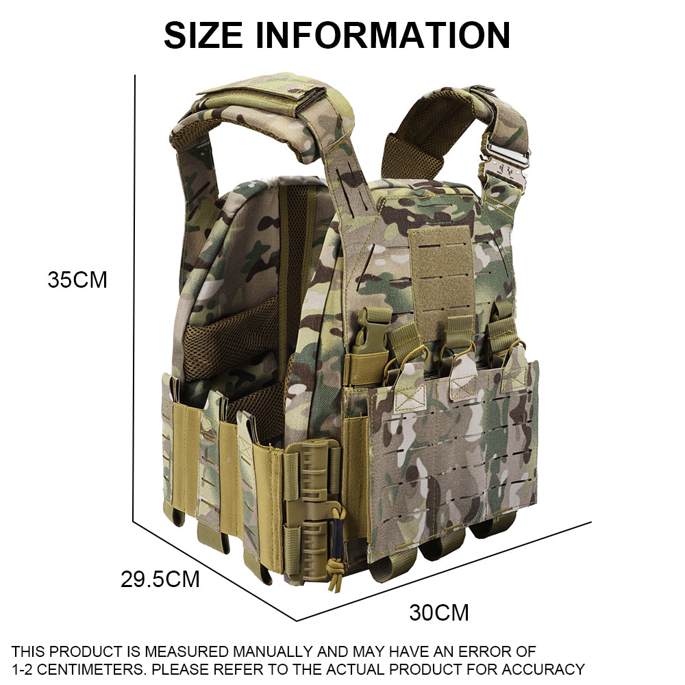 SINAIRSOFT Tactical Vest Adjustable CS Plate Carried Vest Quick Release laser cut