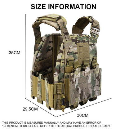 SINAIRSOFT Tactical Vest Adjustable CS Plate Carried Vest Quick Release laser cut