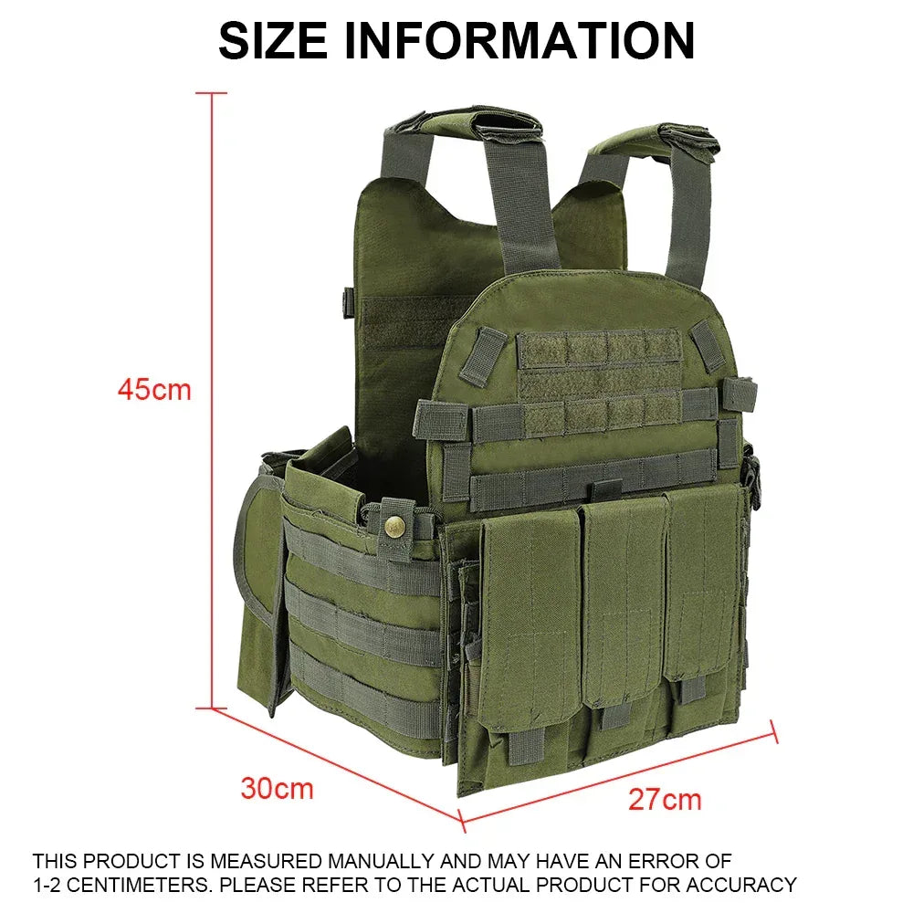 سترة قتالية تكتيكية من SINAIRSOFT، حامل لوحات Molle، معدات هجوم قتالية Airsoft مع حقيبة