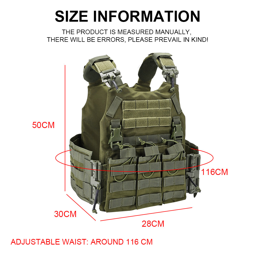 SINAIRSOFT Tactical Quick Release Vest Lightweight Utility Molle