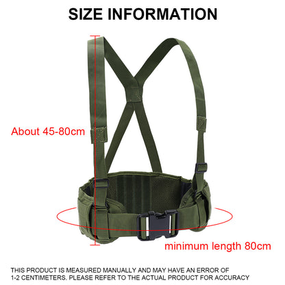 SINAIRSOFT Tactical Molle Waist Padded Belt w/ Suspender Combat Hunting Belts