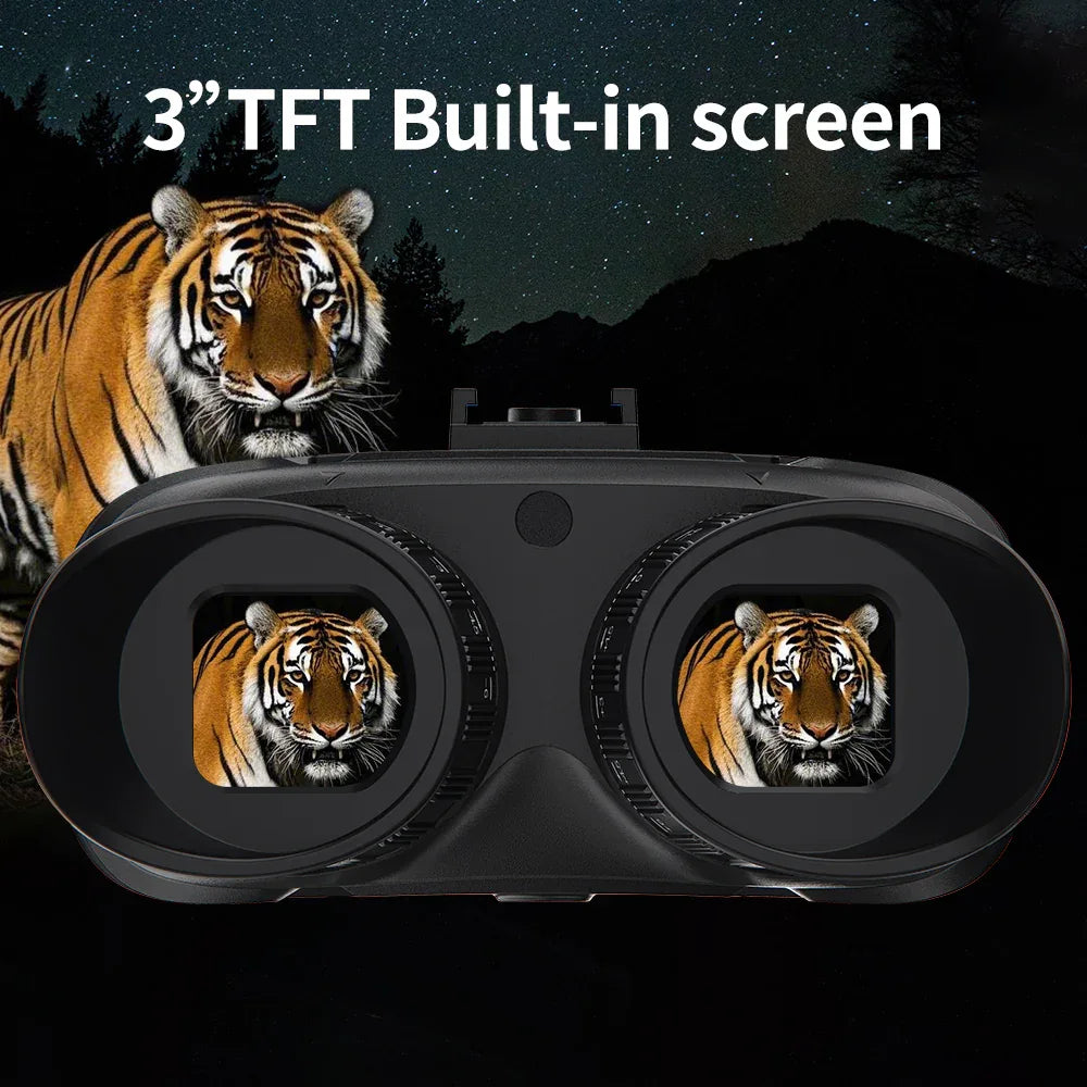 SINAIRSOFT Digital Infrared Night Vision Binoculars 4K 3D Head Mounted Goggles 8X Zoom 300M