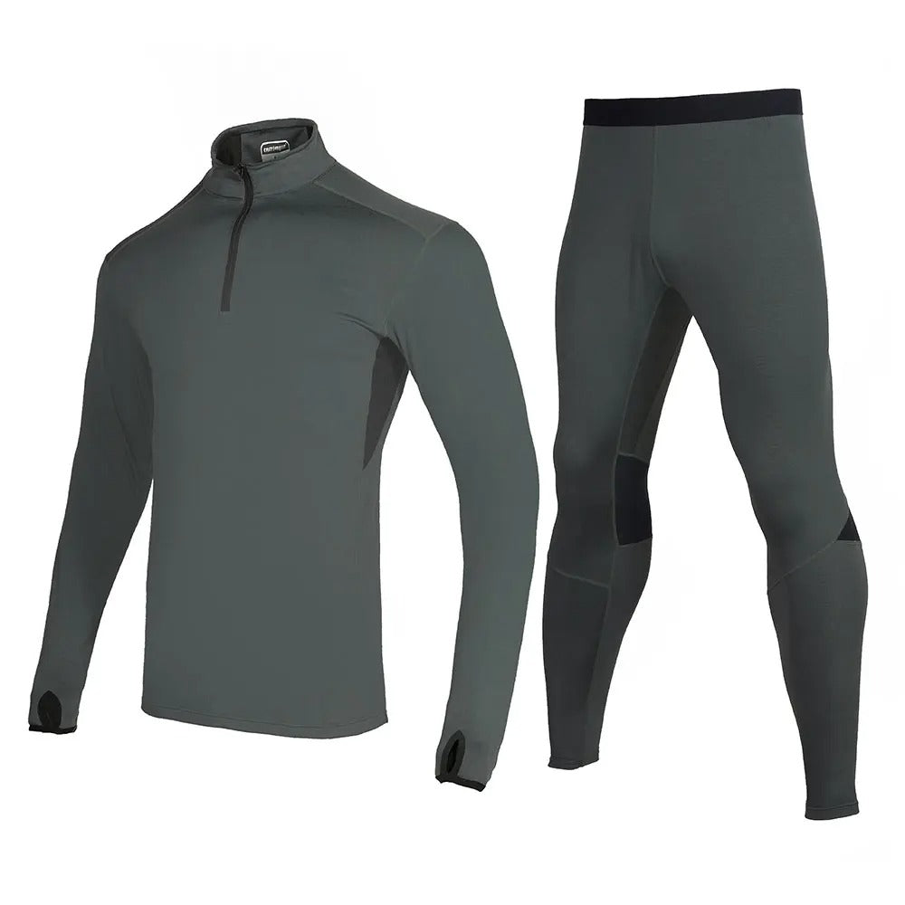 EMERSONGEAR Zippered Breathable Warm Suit Warmth Shirts Pants Sets Underwear Thermal