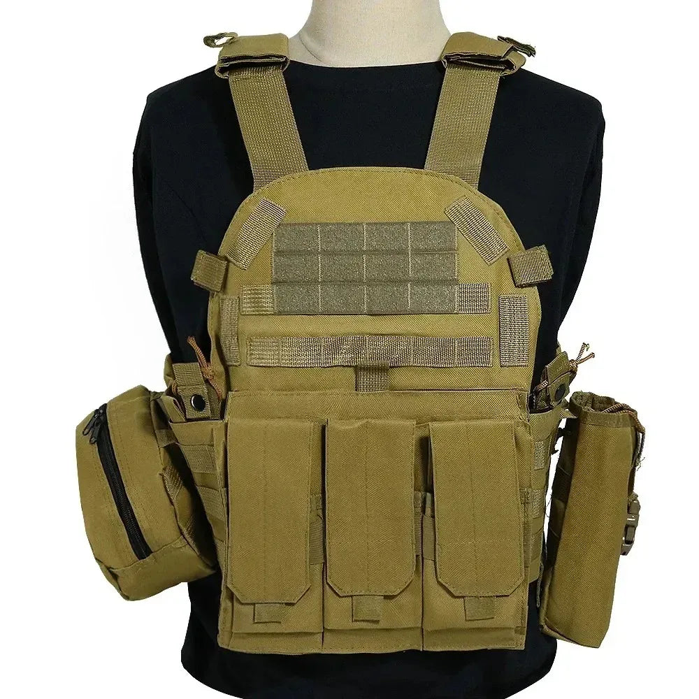 سترة قتالية تكتيكية من SINAIRSOFT، حامل لوحات Molle، معدات هجوم قتالية Airsoft مع حقيبة
