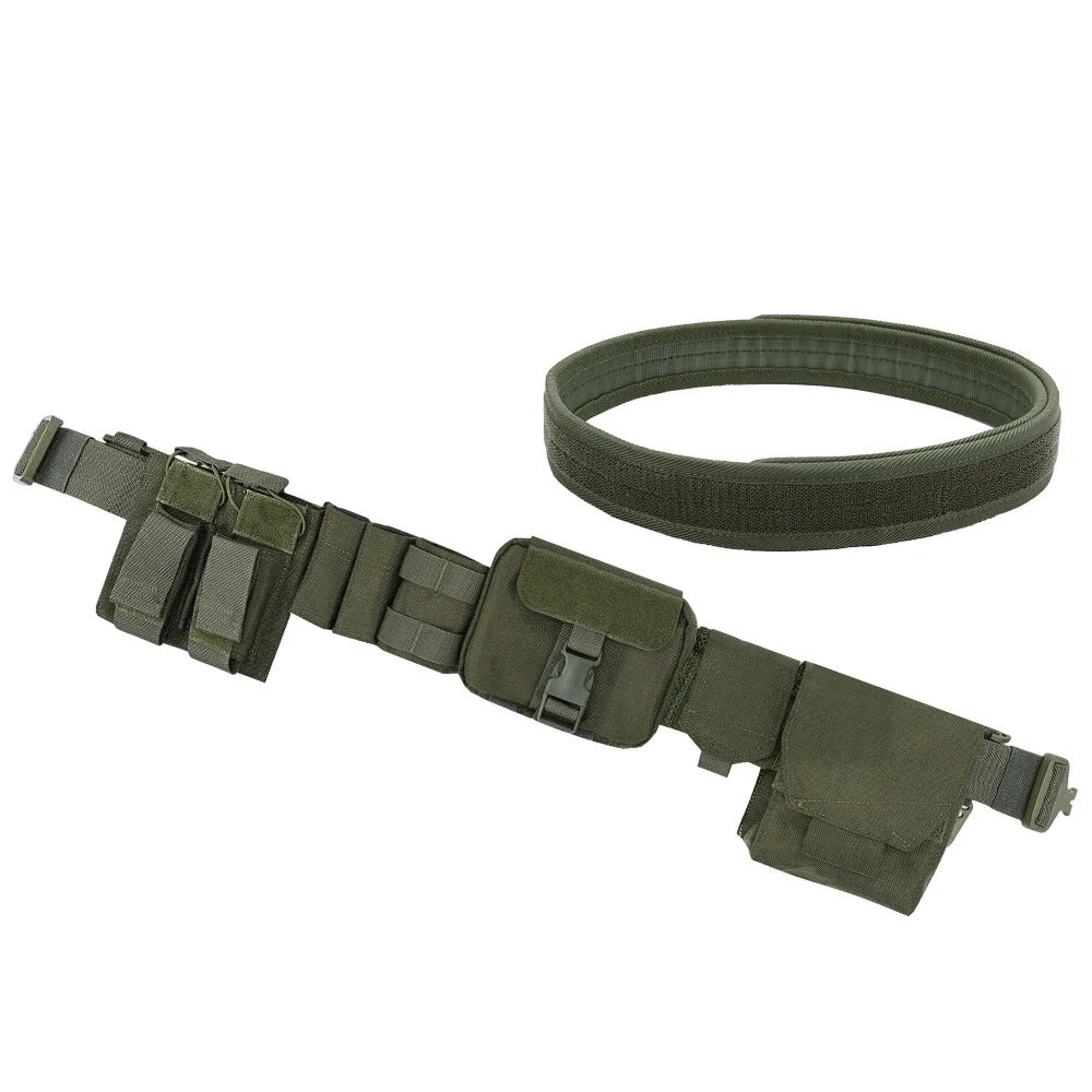 SINAIRSOFT 1000D Nylon Tactical Belt Set with Double Belt 5.56/7.62 Magazine Pouch