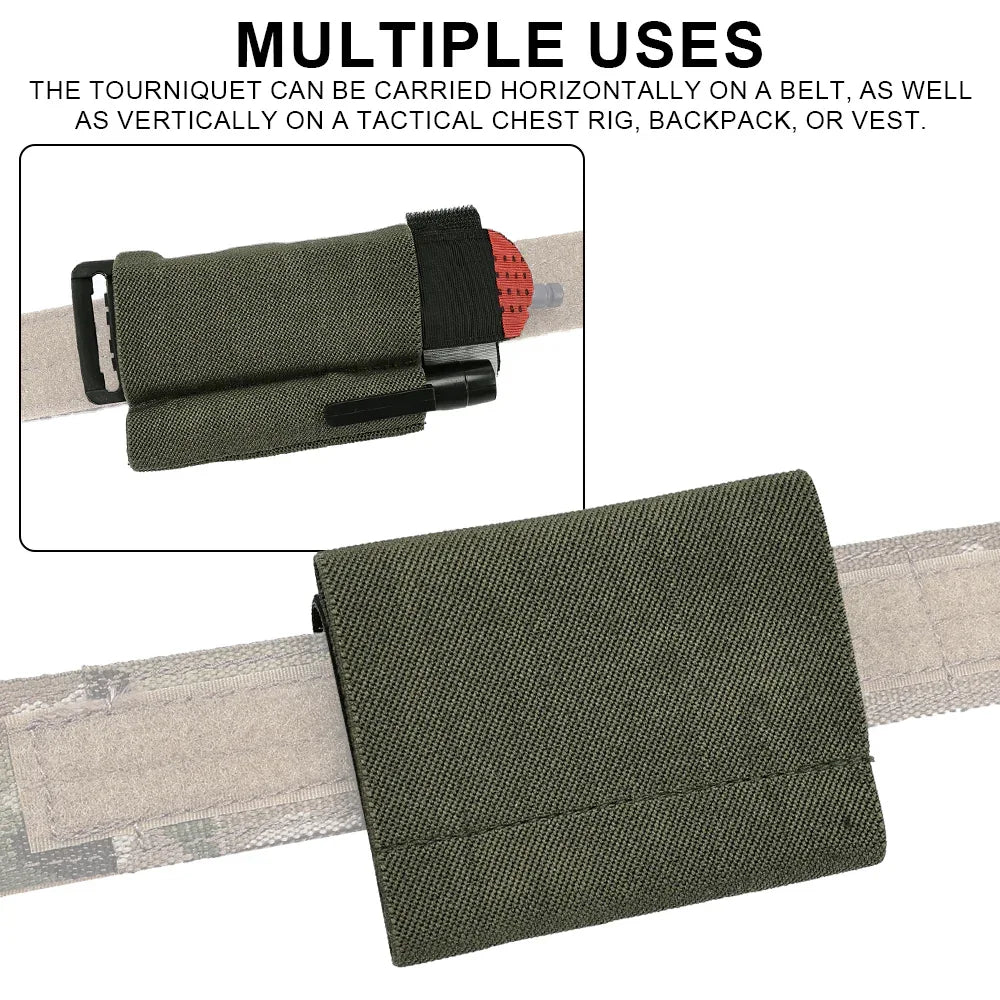 SINAIRSOFT Tactical Tournique Holder TQ Pouch Elastic Band Hook&Loop Belt Tournique bag