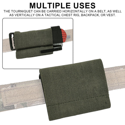 SINAIRSOFT Tactical Tournique Holder TQ Pouch Elastic Band Hook&Loop Belt Tournique bag