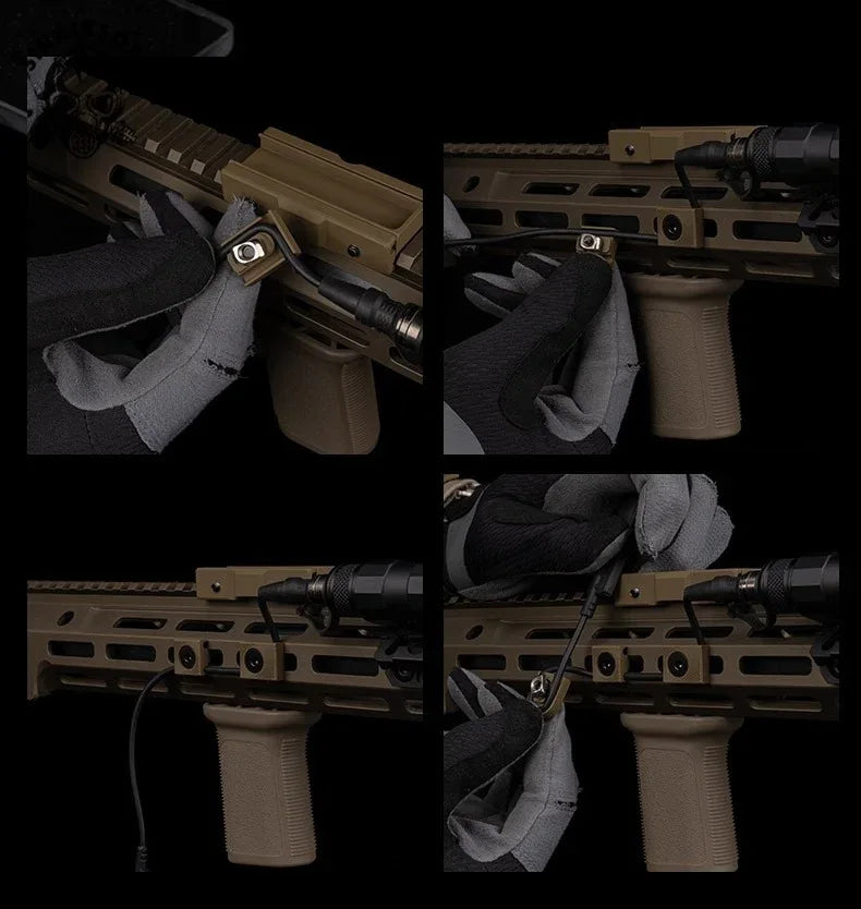 مشبك كابل تكتيكي من SINAIRSOFT M-LOK، نظام توجيه الأسلاك، غطاء سكة بيكاتيني لذيل مصباح يدوي