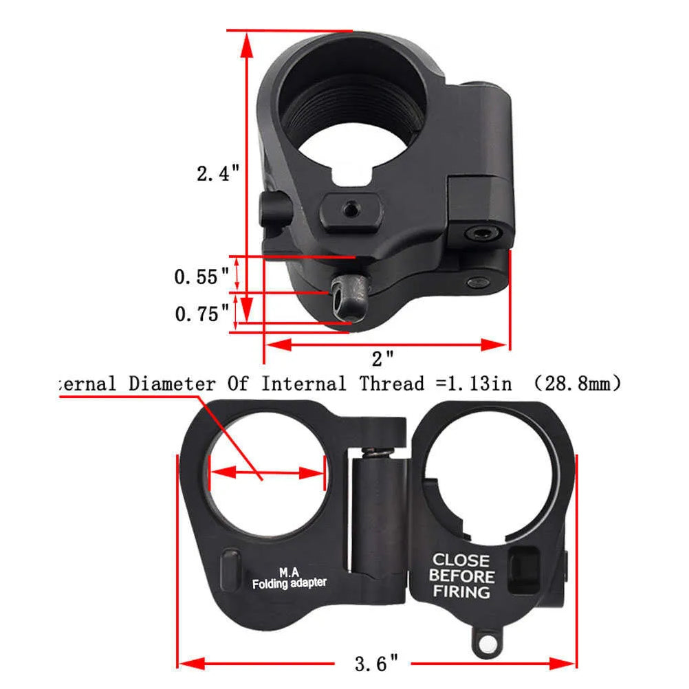 SINAIRSOFT Tactical AR Black Folding Stock Adapter