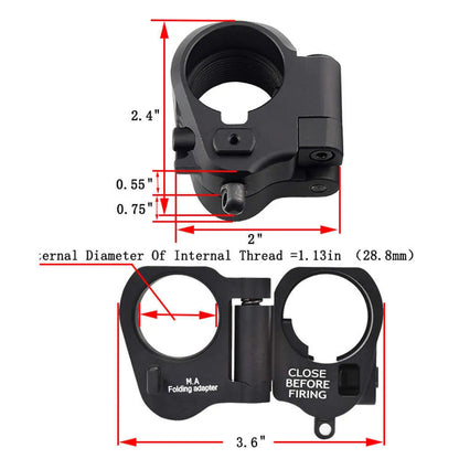 SINAIRSOFT Tactical AR Black Folding Stock Adapter