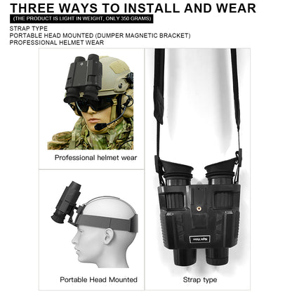 SINAIRSOFT Night-Vision Goggles Telescope Helmet Binoculars 3M 1080P Sensor Video/Audio