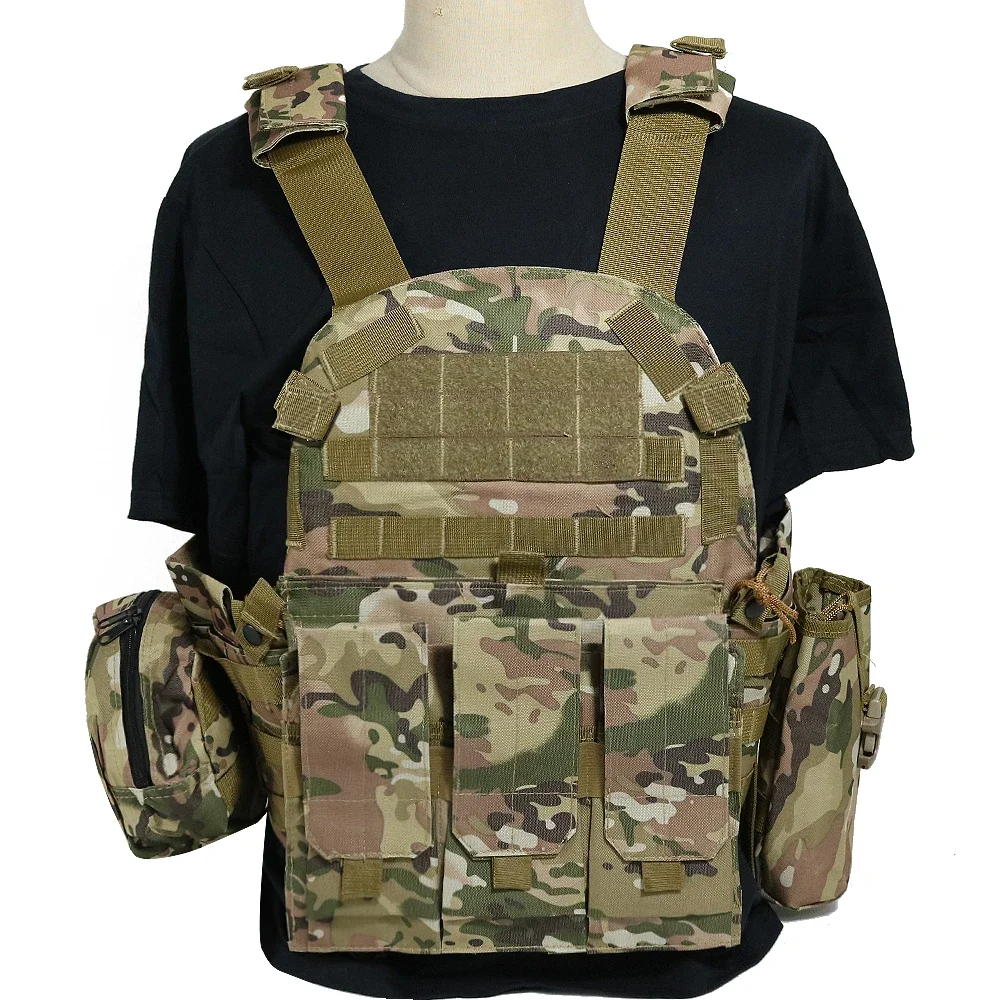 SINAIRSOFT Tactical Vest Plate Carrier Molle Airsoft Combat Assault Gear w/ Pouch